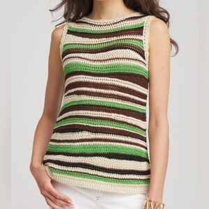 Chico’s Contemporary Striped Sweater Knit Tank size 1